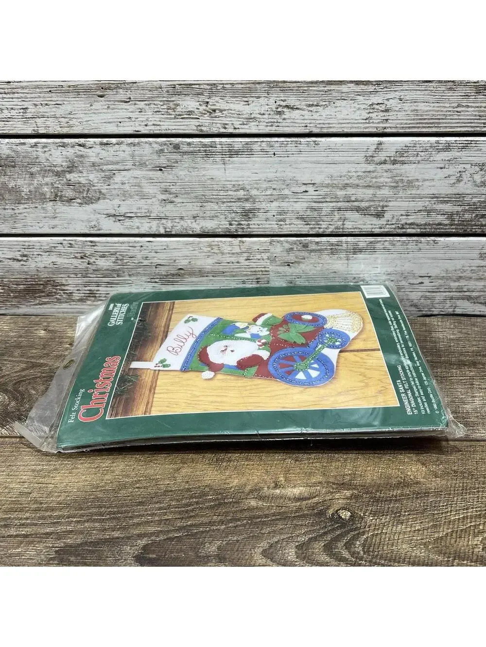 BUCILLA Engineer Santa 33096 Vintage 15” Felt Christmas Stocking Kit SEALED